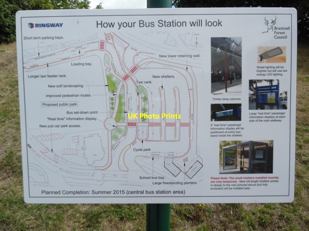 Photo 6"x4" Noticeboard at Bracknell Bus Station Bracknell c2015