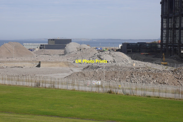 Photo 6"x4" Remains of Cockenzie Power Station chimneys Cockenzie and Port Seton c2015