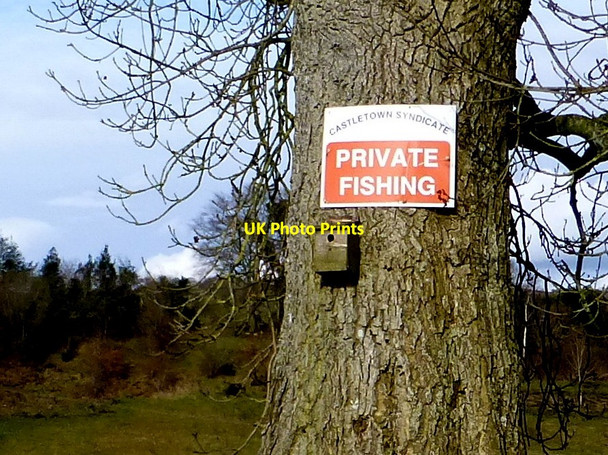 Photo 6"x4" Private fishing notice, Castletown Mountjoy\/H4277 c2016