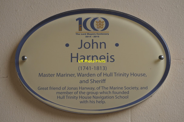 Photo 6"x4" Plaque to John Harneis Kingston upon Hull c2016