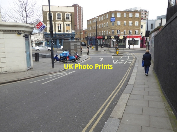 Photo 6"x4" Contraflow cycle lane on Crossland Road Camden Town c2016