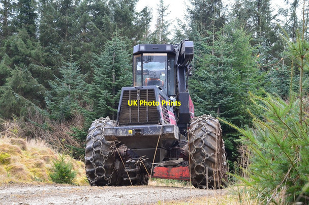 Photo 6"x4" Harvester on the move, Glentress Forest Peebles\/NT2540 c2016