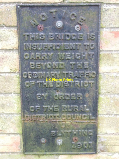 Photo 6"x4" Old Weight Limit Plaque Wrentham c2016