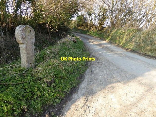 Photo 6"x4" Roadside Celtic cross Zelah c2016