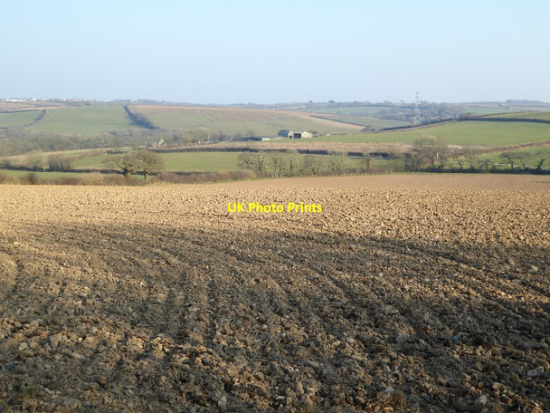 Photo 6"x4" Rolling Cornish farmland St Allen c2016