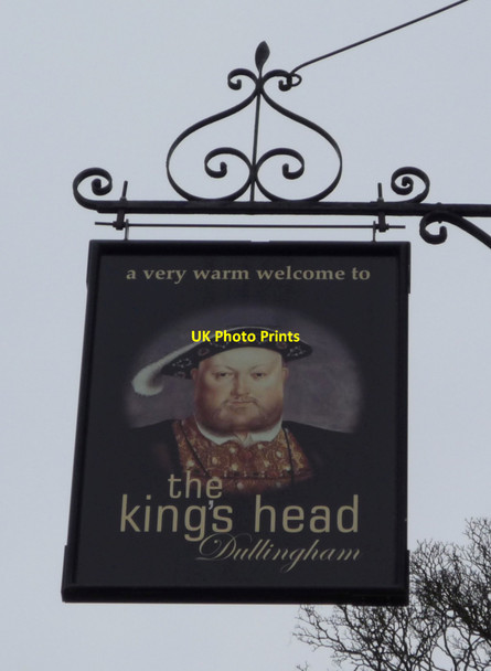 Photo 6"x4" Sign for the King's Head public house, Dullingham  Dullingham c2016