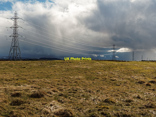 Photo 6"x4" New Power Lines Carn Glas (Chambered Cairns) c2016