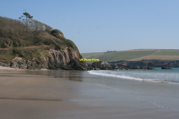 Photo 6"x4" Meadowsfoot Beach: towards Owen's Point Mothecombe c2016