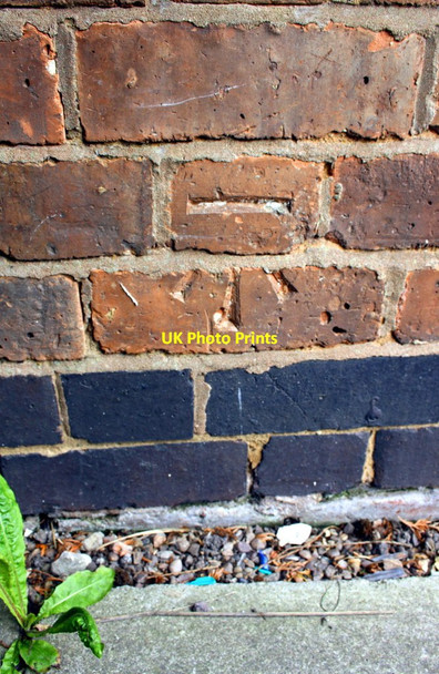 Photo 6"x4" Benchmark on #136 Wootton Street Bedworth c2015