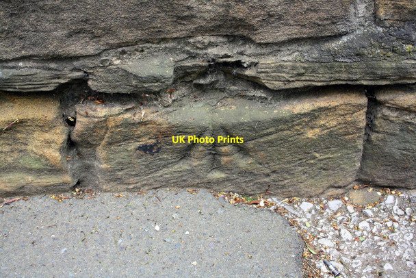 Photo 6"x4" Benchmark on west side Skipton Road Keighley c2015