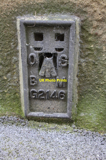 Photo 6"x4" Benchmark on #149 Skipton Road Keighley c2015