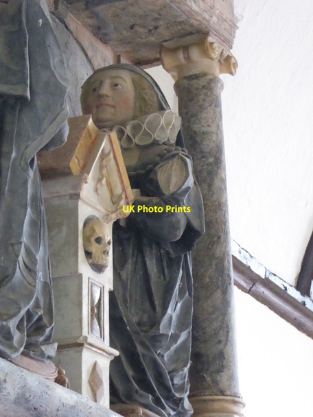 Photo 6"x4" Detail of 17th century memorial in Upton Hellions church Upton Hellions c2016