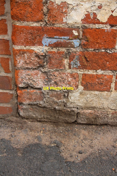 Photo 6"x4" Benchmark on Loughborough Road wall pier Dishley c2016