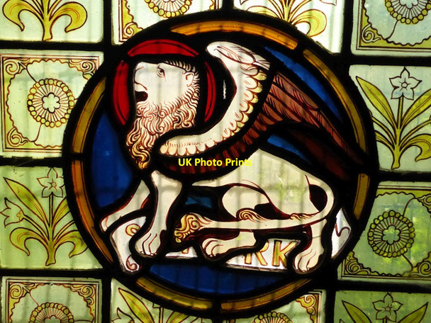 Photo 6"x4" Detail in a stained glass window #2 Severn Stoke c2016
