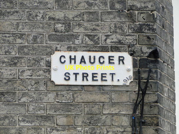 Photo 6"x4" Chaucer Street, Bungay; Peace Year commemoration street sign Bungay c2016