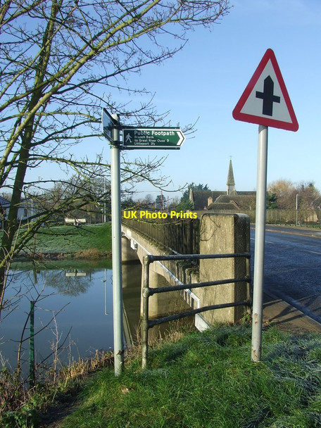 Photo 6"x4" Bridge And Signs Prickwillow c2016