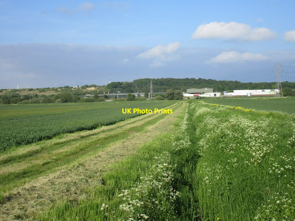 Photo 6"x4" Drain and view towards Skippingdale Industrial Park Flixborough Stather c2016
