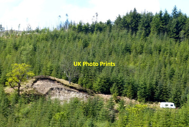 Photo 6"x4" Caravan on forestry track with eroding glacial moraine mound Kinlocheil c2016