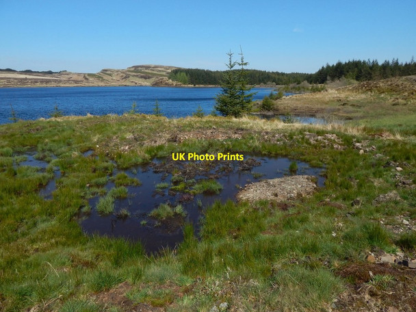 Photo 6"x4" The shore of Burncrooks Reservoir Auchingree Burn c2016