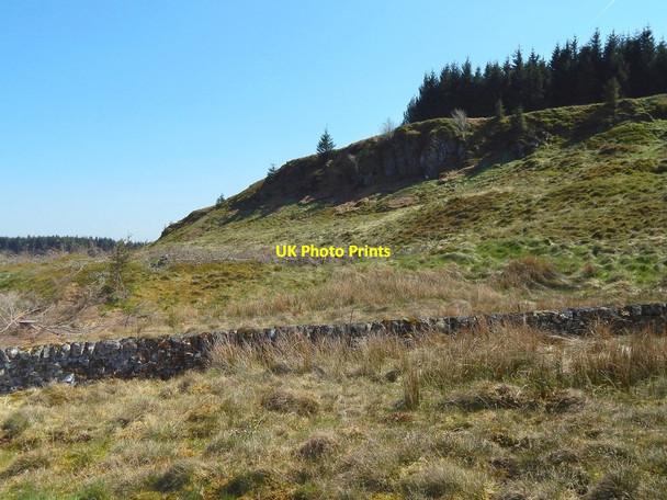 Photo 6"x4" Dry-stone wall in front of Craigherstan Auchingree Burn c2016