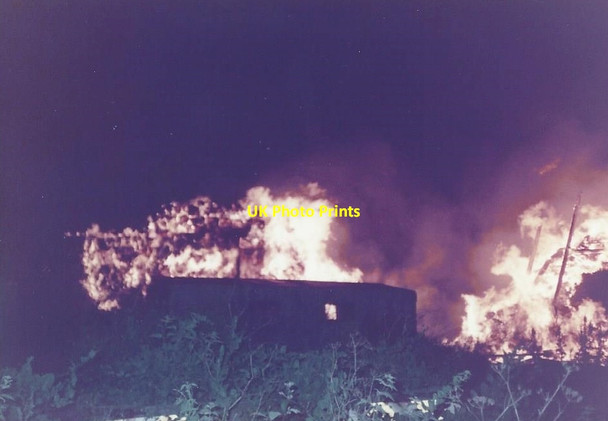 Photo 6"x4" Former station yard fire; Photo 3 - Wisbech St Mary 1984 Wisbech St Mary c1984