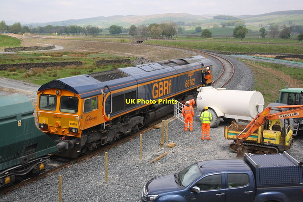 Photo 6"x4" Locomotive for stone train from Arcow Quarry taking fuel Foredale c2016