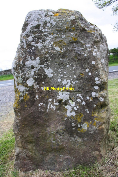 Photo 6"x4" Benchmark on stone at entrance to Highfields Farm Bellerby c2016