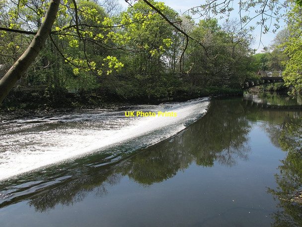 Photo 6"x4" Low flow over Newlay weir Horsforth c2016