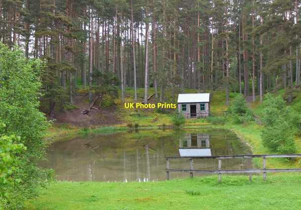 Photo 6"x4" Curling pond with hut, Highland Folk Museum Newtonmore c2016