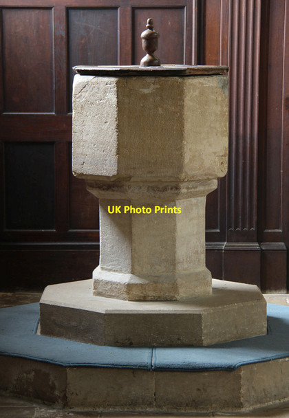 Photo 6"x4" St Andrew, Yardley Hastings - Font Yardley Hastings c2016