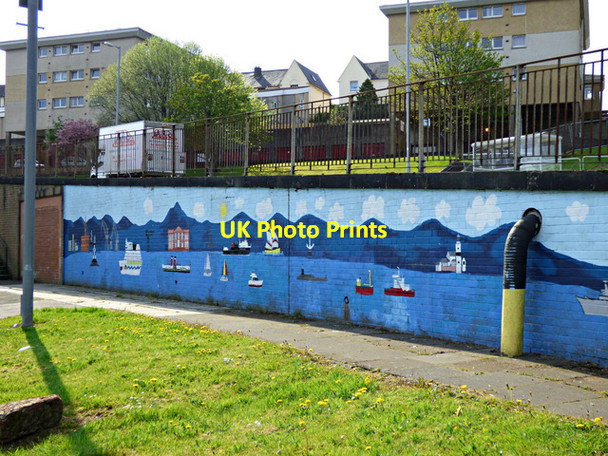 Photo 6"x4" Belville Street mural Greenock\/NS2776 c2016