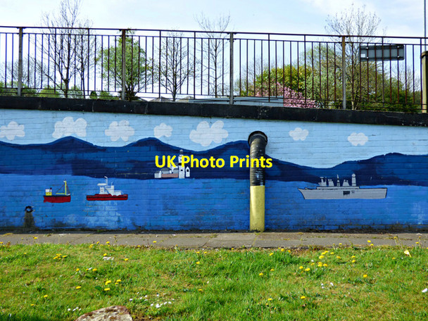 Photo 6"x4" Belville Street mural Greenock\/NS2776 c2016 P1