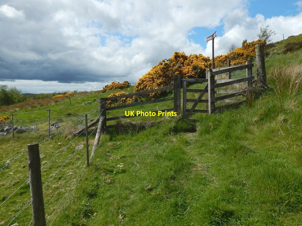Photo 6"x4" Signpost on path to Killoch Glen Gateside\/NS4858 c2016