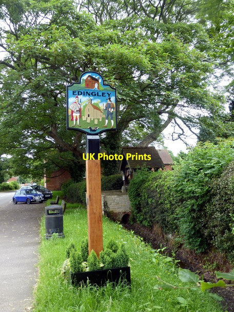 Photo 6"x4" Edingley village sign Edingley c2016