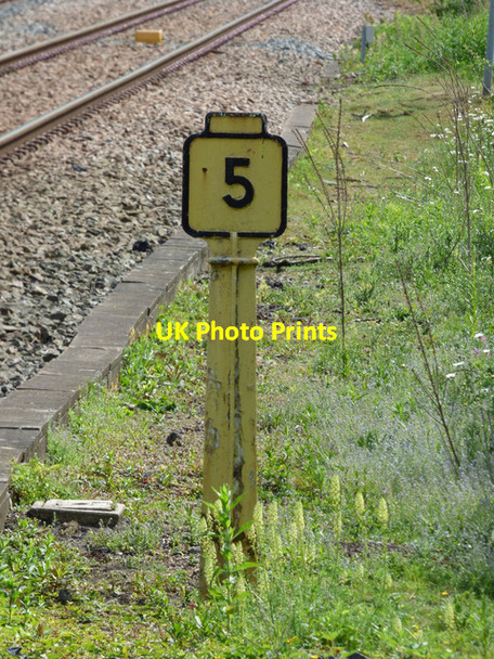 Photo 6"x4" Mile post at Heighington railway station Newton Aycliffe c2017