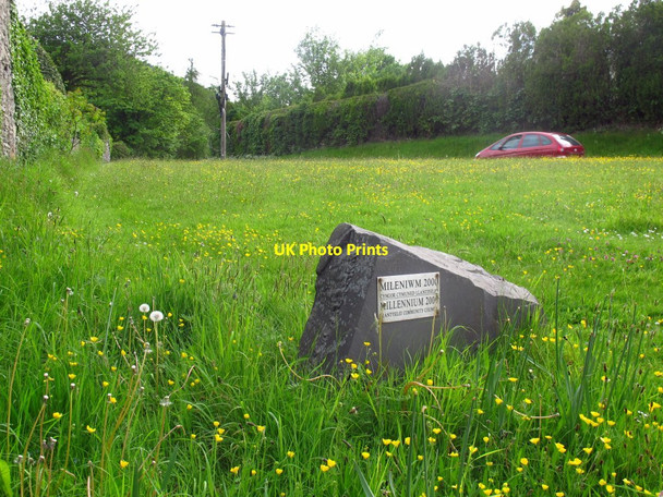Photo 6"x4" Millennium stone, Pentrefelin Llangollen c2017