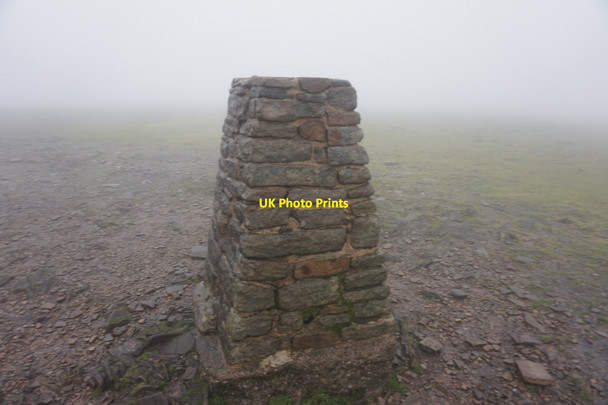 Photo 6"x4" 7-08am, trig point on Ingleborough summit Chapel-le-Dale c2017