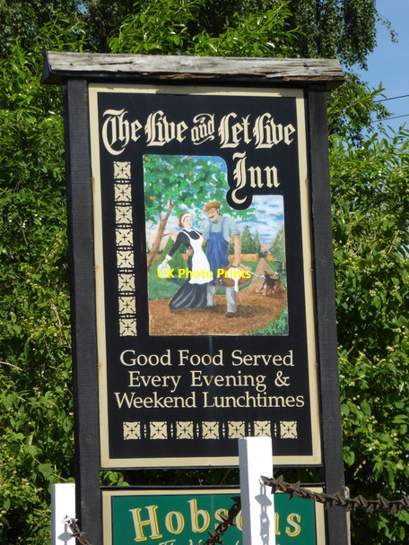 Photo 6"x4" Inn sign of Live and Let Live Inn inn sign Broombank\/SO6770 c2017