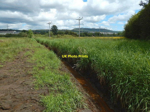 Photo 6"x4" Drainage channel leading to the River Leven Dumbarton c2017