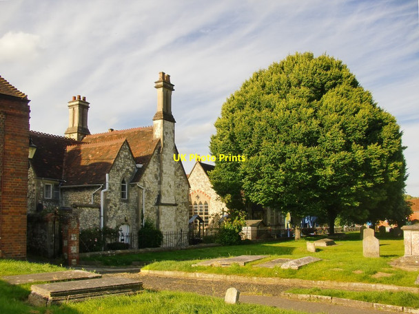 Photo 6"x4" Farnham: 19th-century school buildings by St Andrew's churchyard Farnham\/SU8446 c2017