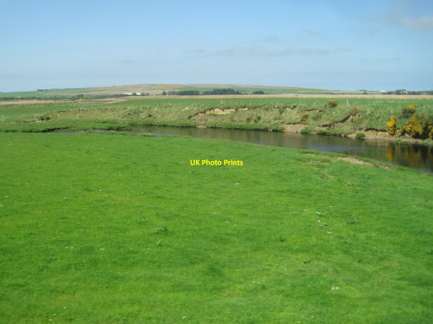 Photo 6"x4" View from a Helmsdale-Thurso train - Fields around River Thurso Halkirk c2017