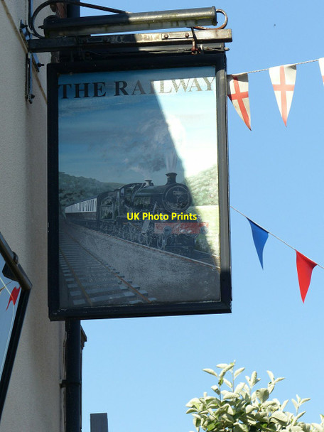 Photo 6"x4" The Railway, Belper, Inn sign Belper c2017