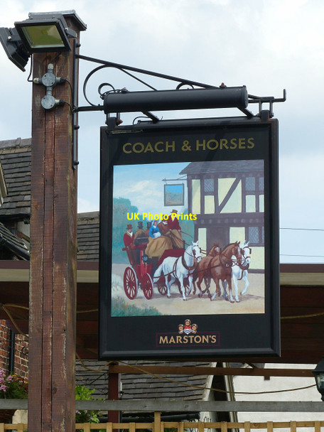 Photo 6"x4" Coach & Horses inn sign, Horsley Horsley\/SK3844 c2017