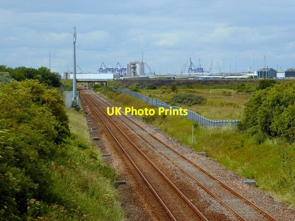 Photo 6"x4" Railway at Coatham Marsh Dormanstown c2017