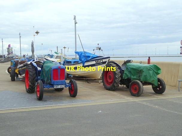 Photo 6"x4" Tractors and boats on Redcar seafront Redcar\/NZ6124 c2017