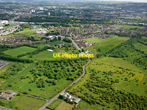 Photo 6"x4" Inkerman and Ferguslie Park from the air Paisley c2017