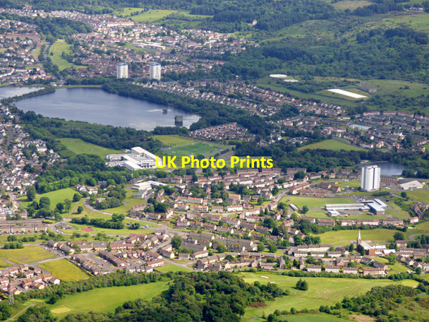 Photo 6"x4" Foxbar and Stanely Reservoir from the air Johnstone\/NS4362 c2017