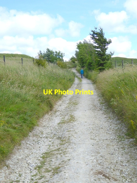 Photo 6"x4" Wayfarers Walk on Walbury Hill Trapshill c2017