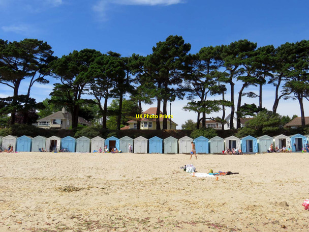 Photo 6"x4" Beach huts by Avon Beach Mudeford c2017