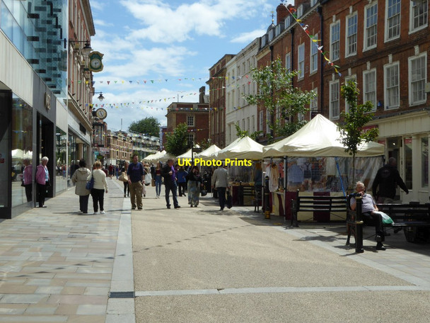 Photo 6"x4" Market stalls on Worcester High Street Worcester c2016